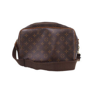 Louis Vuitton Brown Leather Shoulder Monogram Bag Reporter